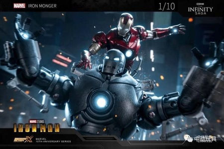 ZD Toys Marvel 1/10 Iron Man MK3 & Iron Monger Action Figure Set Light Up Ver.