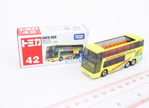 Load image into Gallery viewer, Takara Tomy Tomica #42 MIT. Fuso Aero King Hato Bus 1st 1/156 Diecast Toy Car
