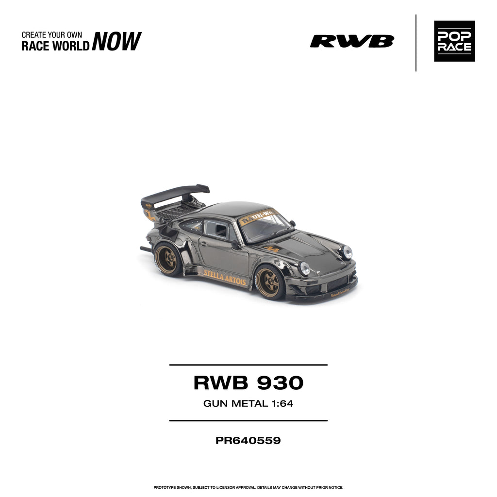 (Pre-order) POPRACE 1/64 - RWB 930 GUN METAL Opening Rear Engine Cover
