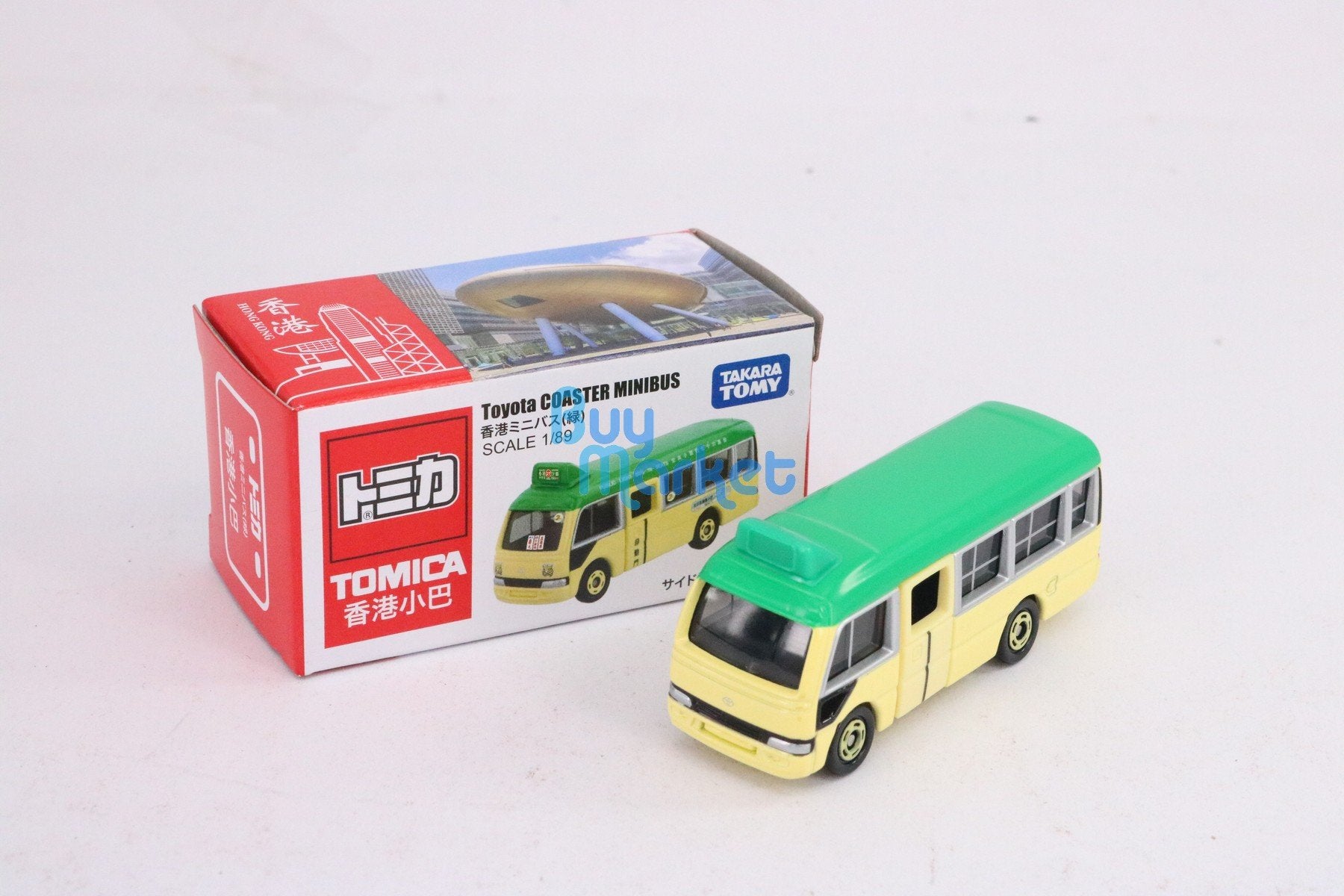 Takara Tomy TOMICA Hong Kong Minibus Toyota COASTER Green Scale 1/89 Diecast car