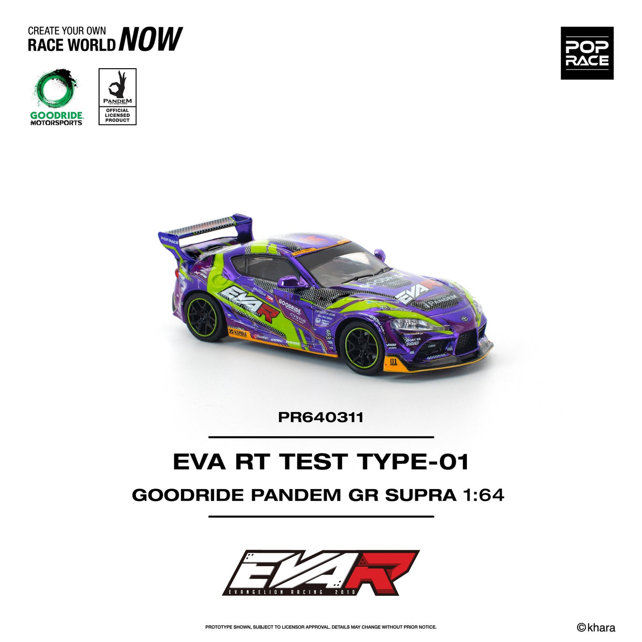 (Pre-order) POP RACE 1/64 eva rt test type-01 goodride pandem gr supra