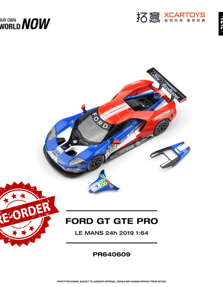 (Pre-order) POPRACE 1/64 - FORD GT GTE PRO LE MANS 24H 2019 Diecast Model Car