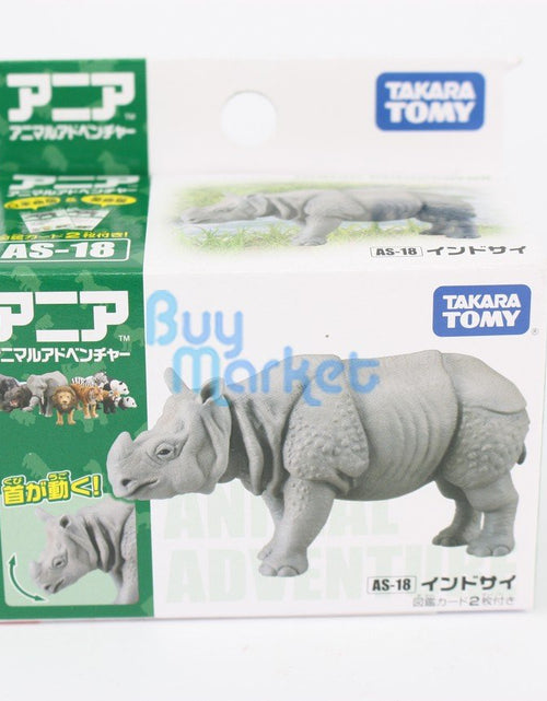 Load image into Gallery viewer, Takara Tomy ANIA Animal Action Figure AS-18 Indian Rhinoceros Unicornis Model
