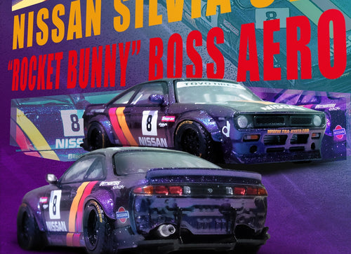 Load image into Gallery viewer, INNO64 model 1/64 Nissan silvia (s14) boss "rocket bunny" purple
