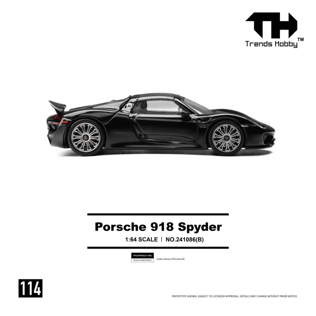 (Pre-order) Trends Hobby 1/64  Diecast Porsche 918 Spyder - Black