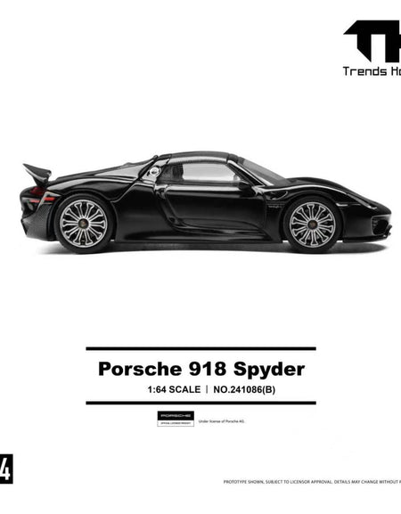 Trends Hobby 1/64  Diecast Porsche 918 Spyder - Black
