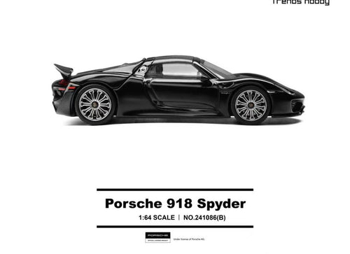 Load image into Gallery viewer, (Pre-order) Trends Hobby 1/64  Diecast Porsche 918 Spyder - Black
