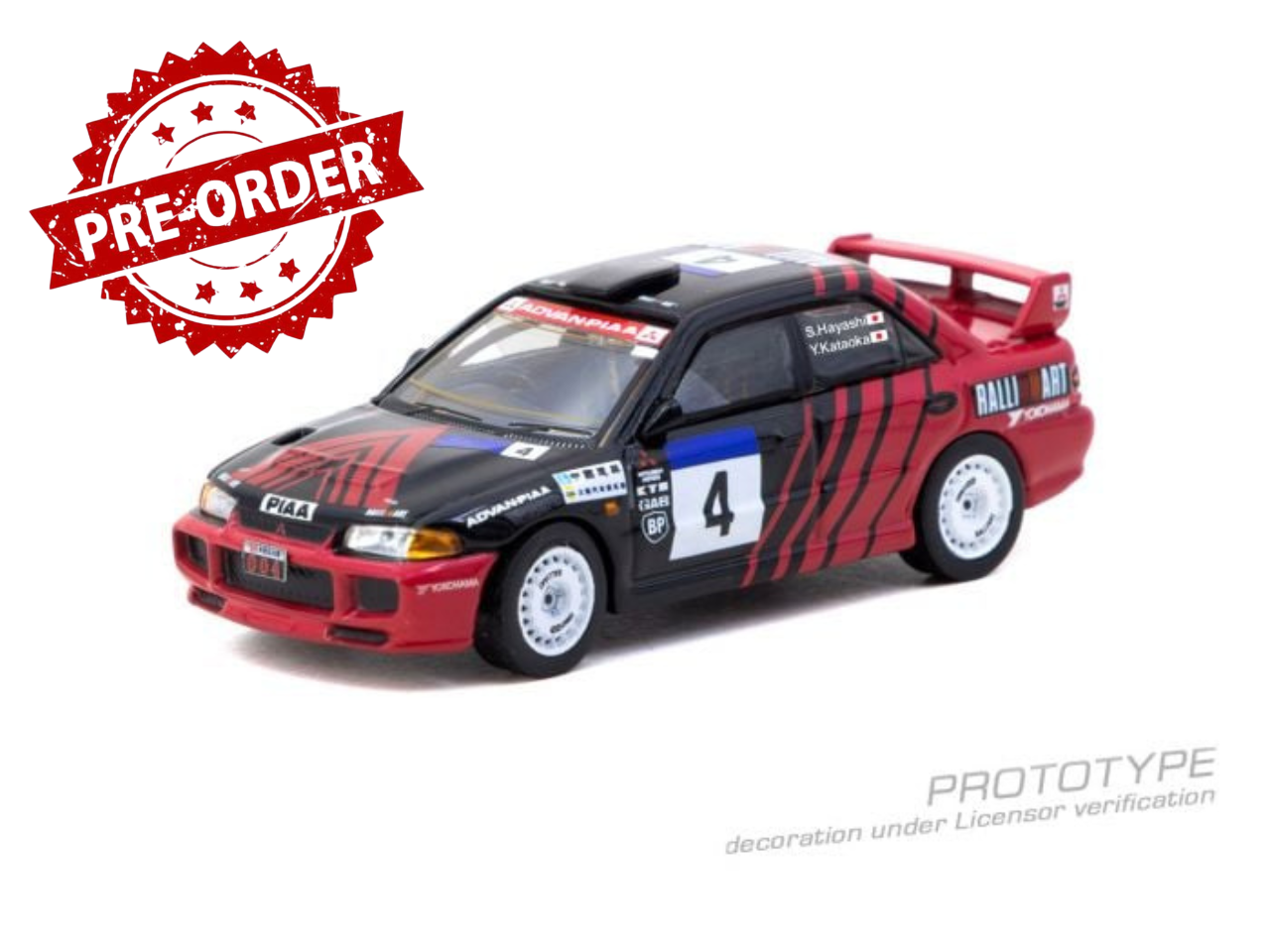 (Pre-order) Tarmac Works 1/64 Mitsubishi Lancer Evolution III China Rally 1998