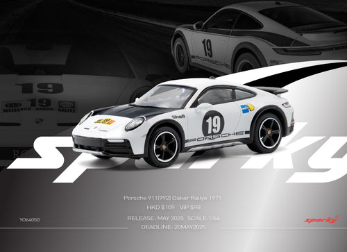 Load image into Gallery viewer, Sparky x TINY 1/64 Porsche 911(992) Dakar  Rallye 1971 Diecast Model Car
