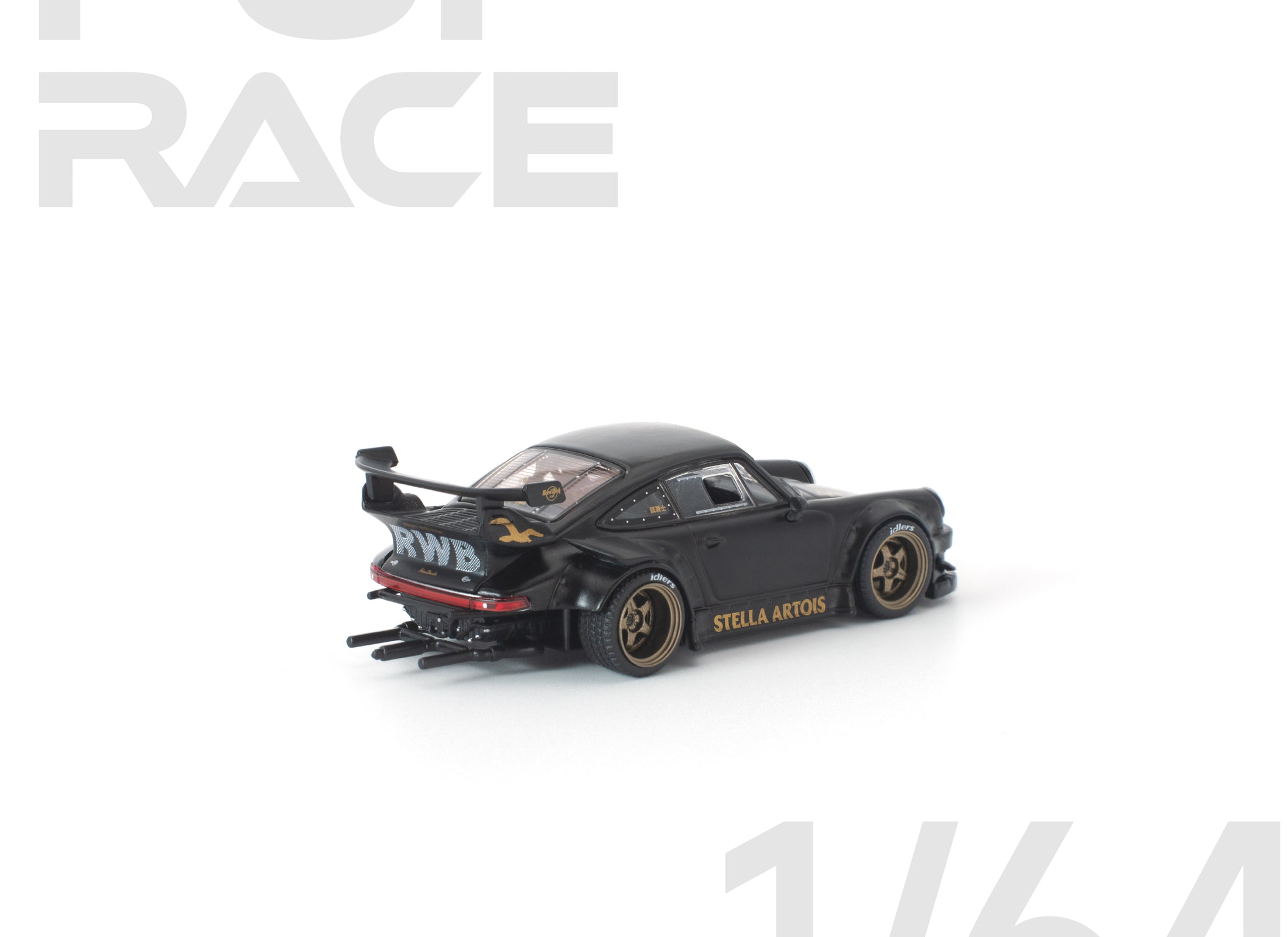 (Pre-order) POP RACE 1/64 RWB 930 MATTE BLACK "STELLA ARTOIS" Diecast #PR640468