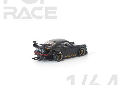Load image into Gallery viewer, (Pre-order) POP RACE 1/64 RWB 930 MATTE BLACK "STELLA ARTOIS" Diecast #PR640468
