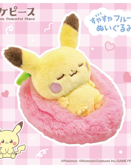 Load image into Gallery viewer, Takara Tomy PokePiece Sleeping Fruit Plush Toy Pikachu 15cm
