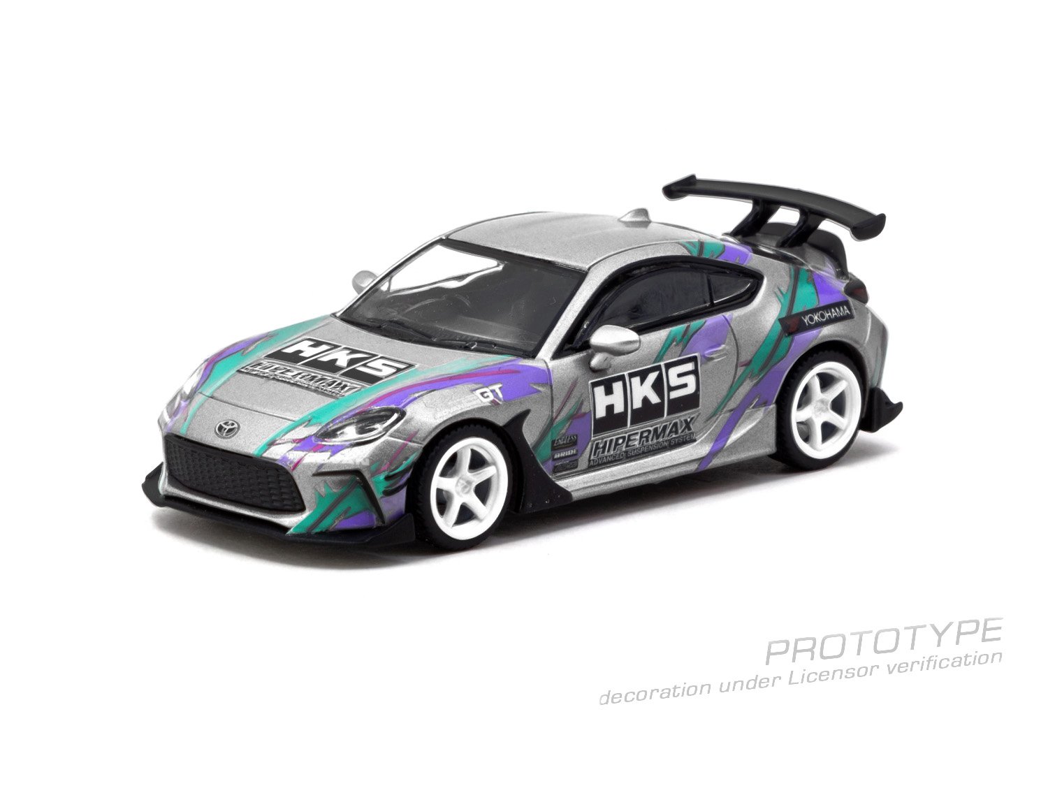 Tarmac Works 1/64 HKS Toyota GR86 Grey Diecast Model Car
