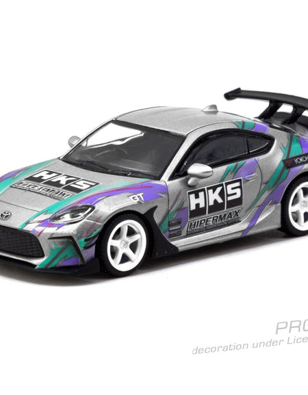 Tarmac Works 1/64 HKS Toyota GR86 Grey Diecast Model Car