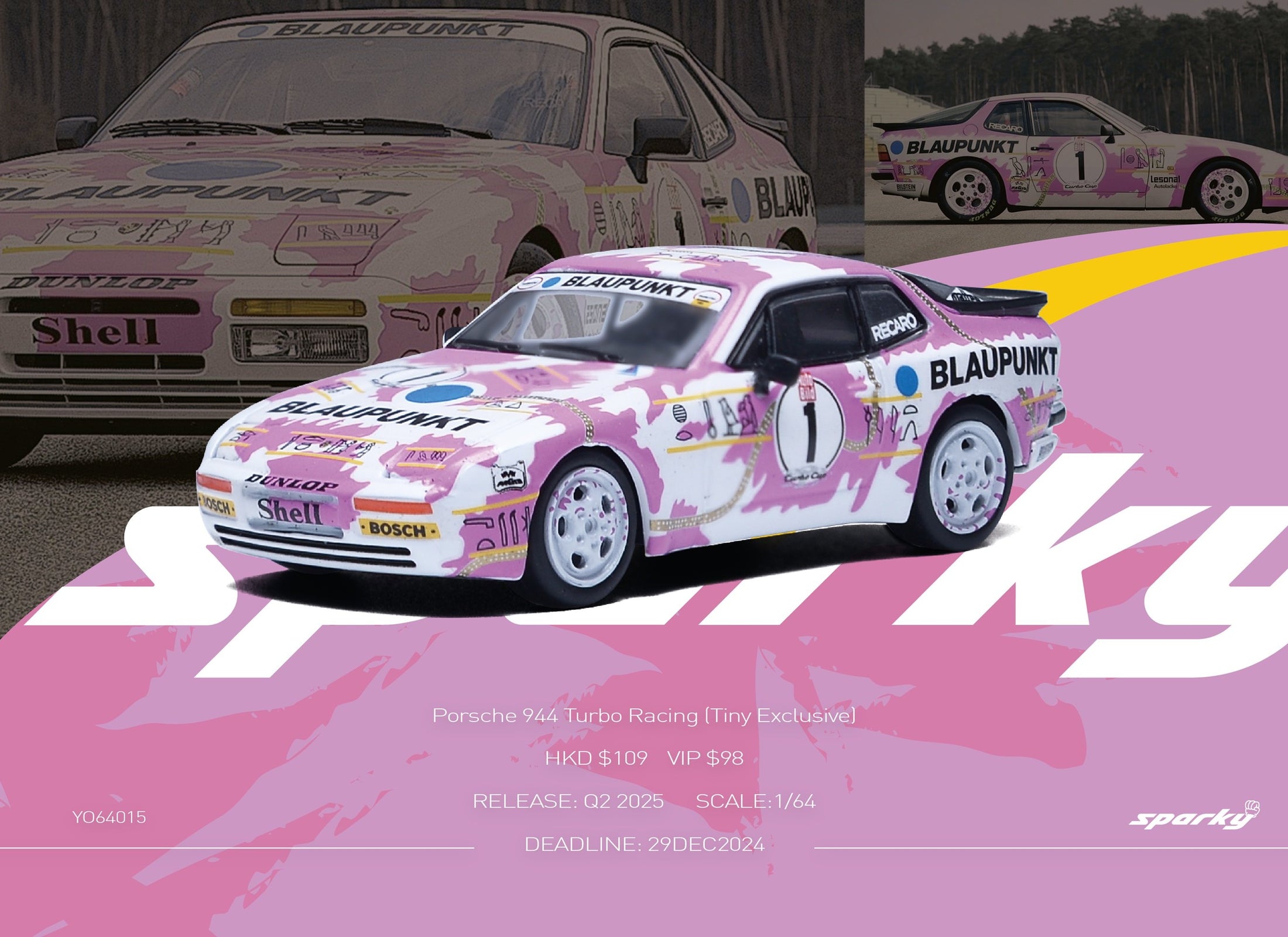 Sparky x Tiny 1/64 Porsche 944 Turbo Racing (Tiny Exclusive)