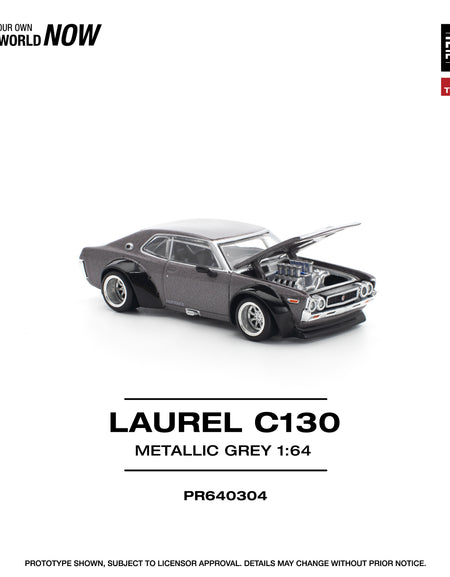 POPRACE 1/64 LAUREL C130 METALLIC GREY (NEW TOOLING) Diecast Model