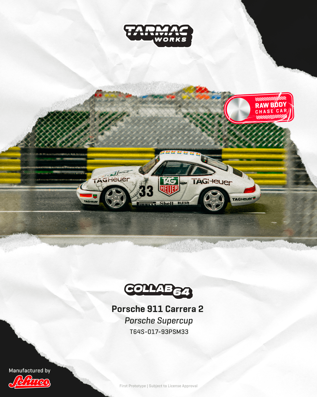(Pre-order) Tarmac Works Porsche 911 Carrera 2  Porsche Supercup Monaco 1993