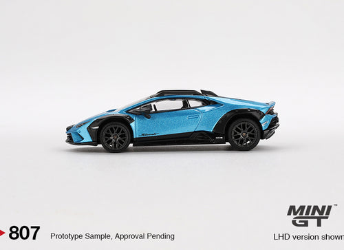Load image into Gallery viewer, Mini GT #807 1/64 Lamborghini Huracán Sterrato Blu Aegir RHD Model
