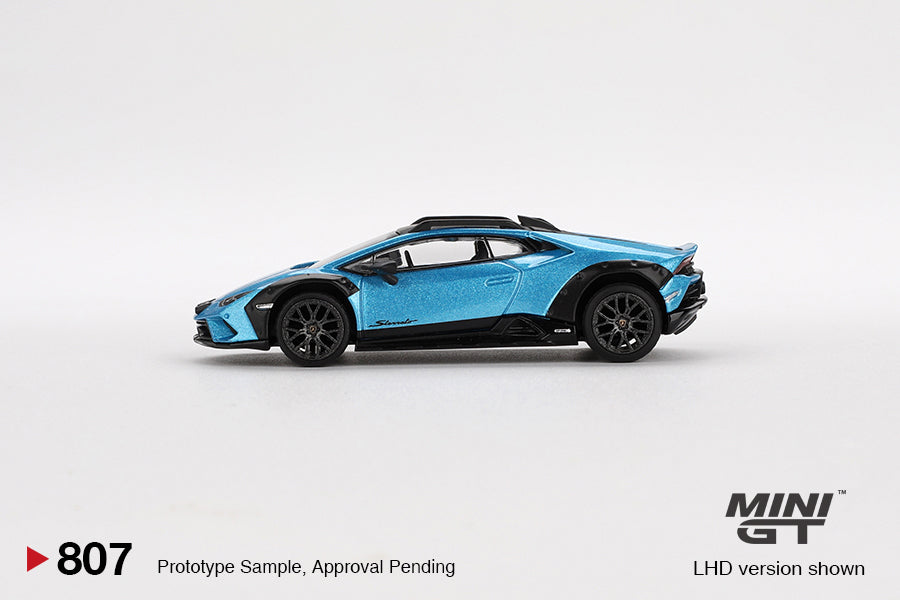 Mini GT #807 1/64 Lamborghini Huracán Sterrato Blu Aegir RHD Model