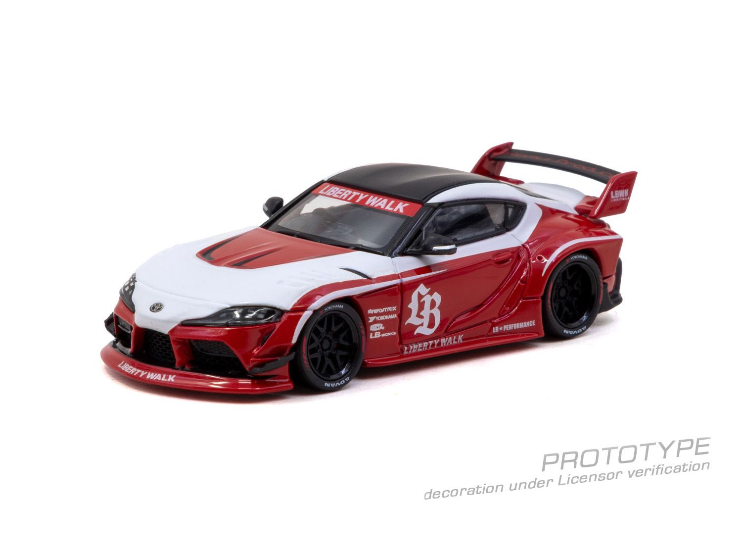 (Pre-order) Tarmac Works 1/64 LB-WORKS TOYOTA SUPRA (A90) Red Diecast Model