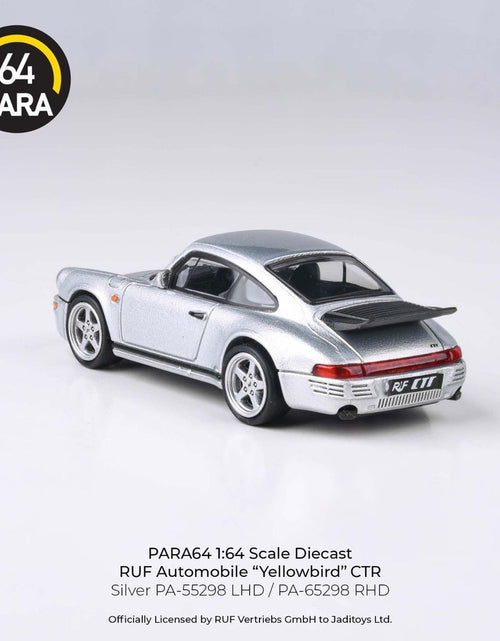 Load image into Gallery viewer, PARA64 1/64 1987 RUF CTR Yellowbird Silver RHD Diecast Model Car
