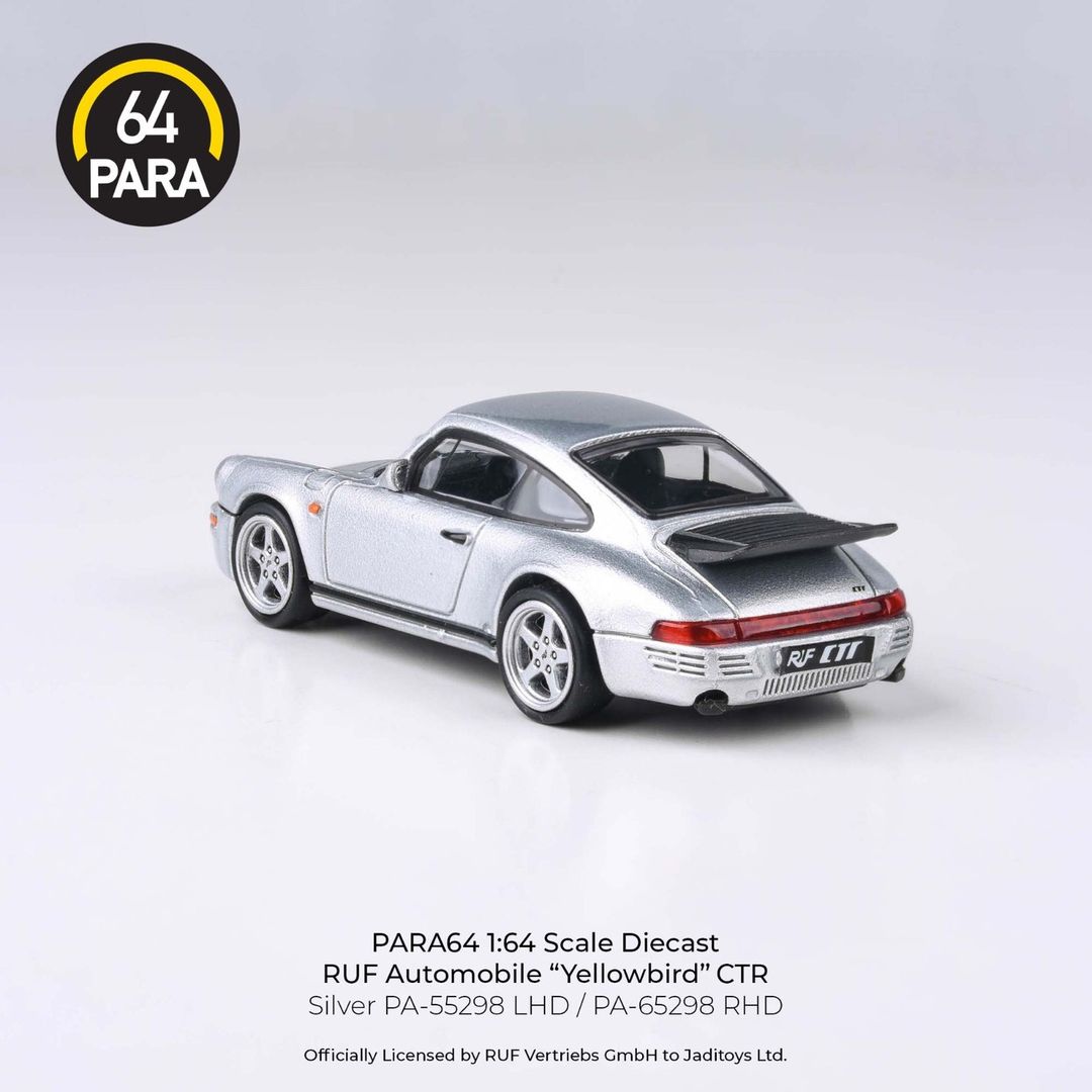 PARA64 1/64 1987 RUF CTR Yellowbird Silver RHD Diecast Model Car