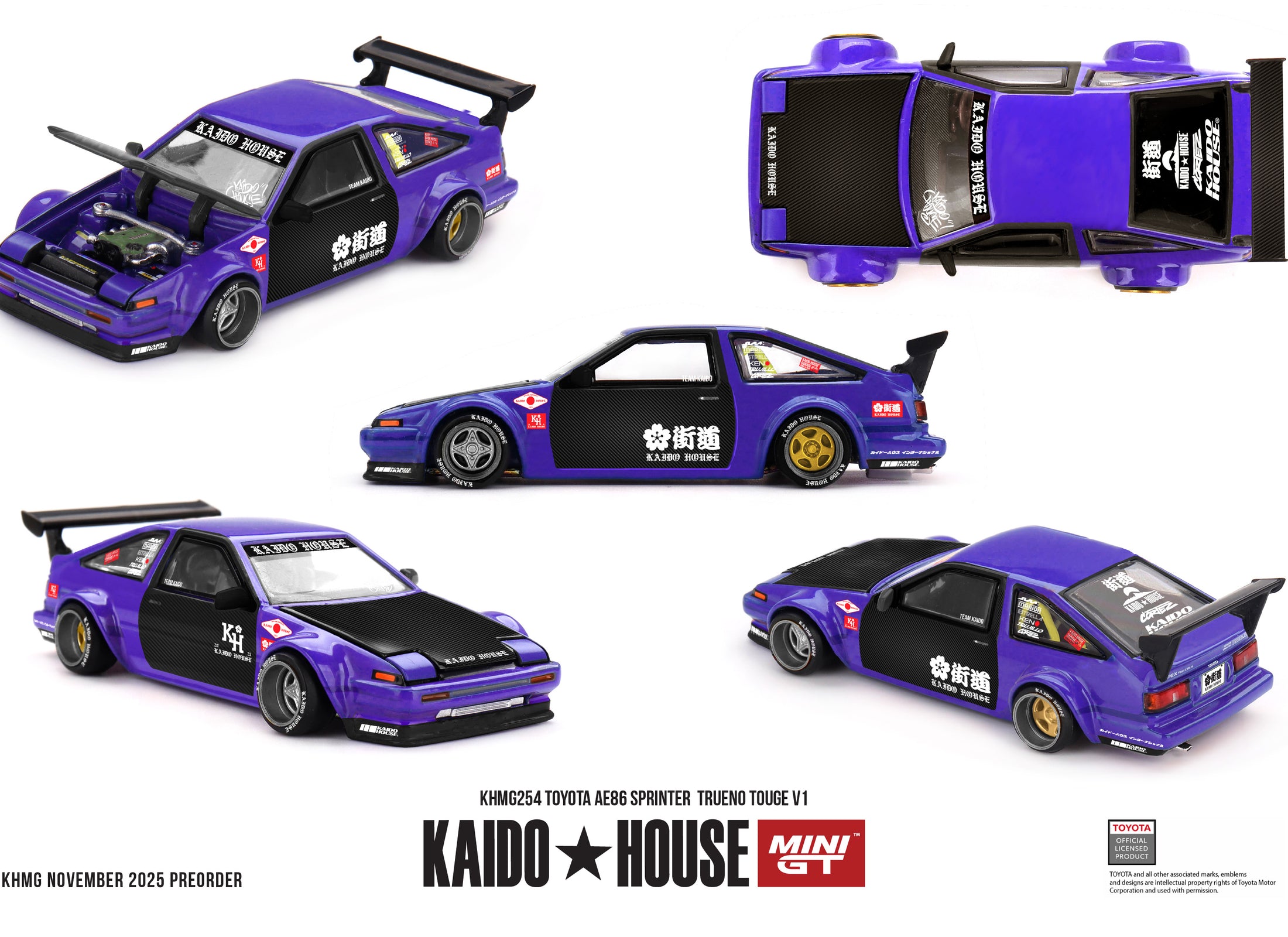(Pre-order) Kaido House X Mini GT Toyota AE86 Sprinter Trueno TOUGE V1 #KHMG254