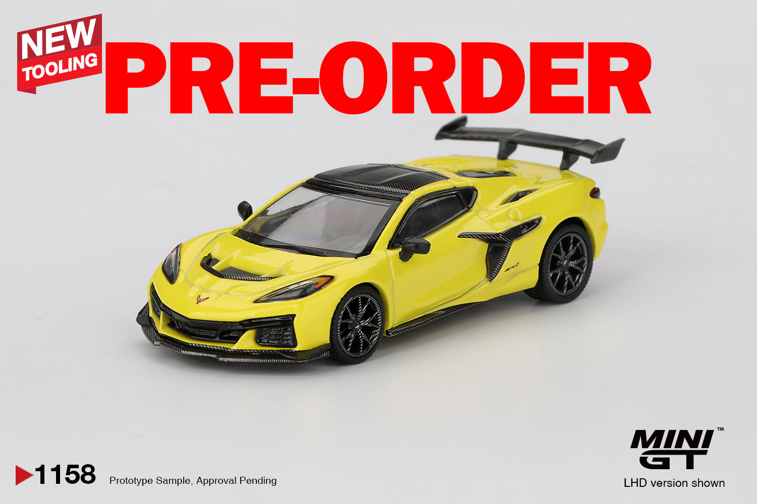 (Pre-order) MINI GT 1/64 #1158 Chevrolet Corvette ZR1 Accelerate Yellow Model