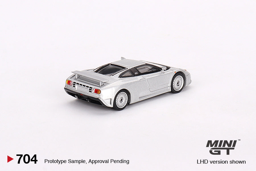 Mini GT #704 Bugatti EB110 GT Grigio Chiaro LHD Diecast Model Car