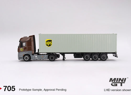 Load image into Gallery viewer, Mini GT #705 Mercedes-Benz Actros  w/ 40 Ft Container "UPS Europe"

