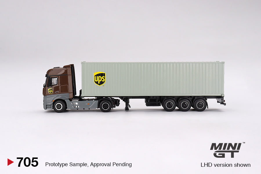 Mini GT #705 Mercedes-Benz Actros  w/ 40 Ft Container "UPS Europe"