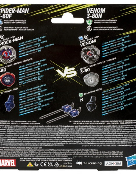 (In Stock)Takara Tomy Beyblade X BX-00 Spider-Man and Venom Multipack Set 3-60F