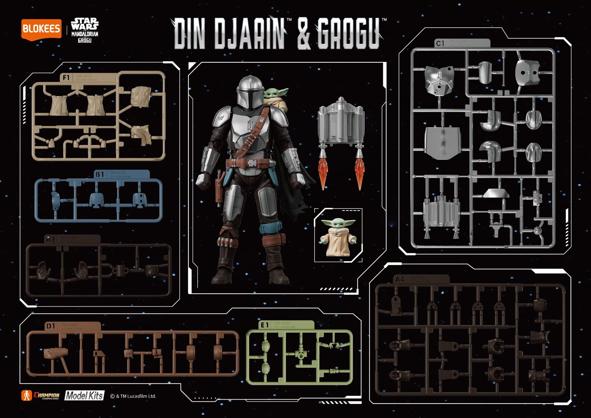 Blokees Star Wars The Mandalorian & Grogu CC05 Series - Din Djarin & Grogu