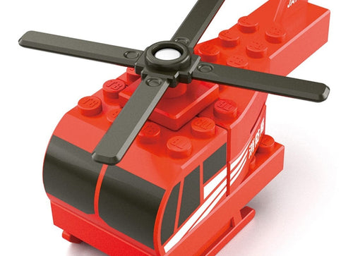 Load image into Gallery viewer, Takara Tomy Tomica Plarail Blocks Fire Helicopter set
