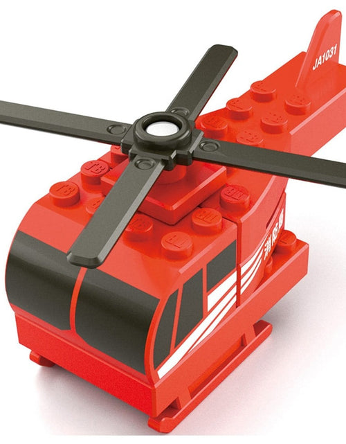Load image into Gallery viewer, Takara Tomy Tomica Plarail Blocks Fire Helicopter set
