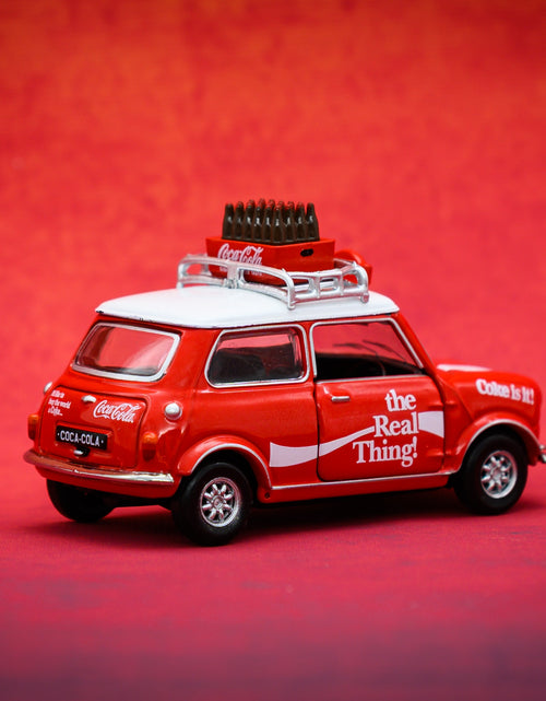 Load image into Gallery viewer, Tiny City Die-cast Model Car - Mini Cooper Mk 1 Coca-Cola (with bottle of coke)
