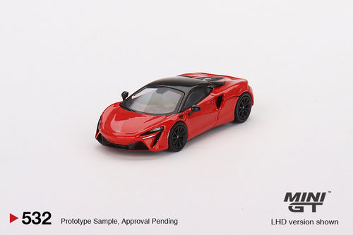 Load image into Gallery viewer, Mini GT 1:64 #532  McLaren Artura Vermillion Red RHD Model Car
