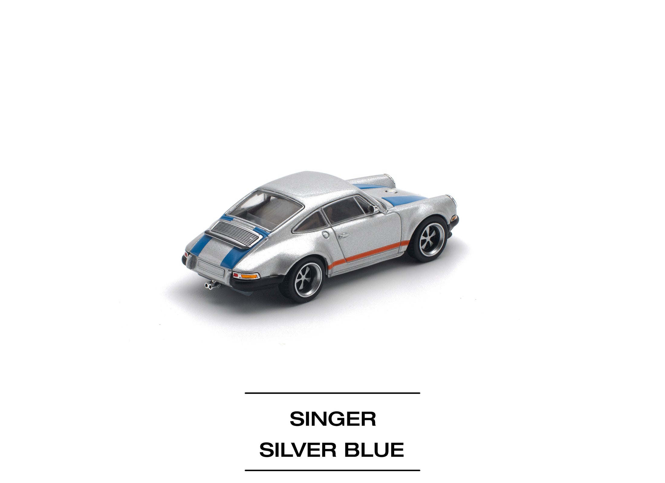 POPRACE 1/64 SINGER SILVER/BLUE Diecast Model Car