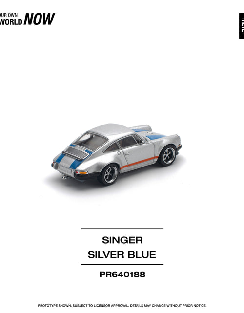 Load image into Gallery viewer, POPRACE 1/64 SINGER SILVER/BLUE Diecast Model Car
