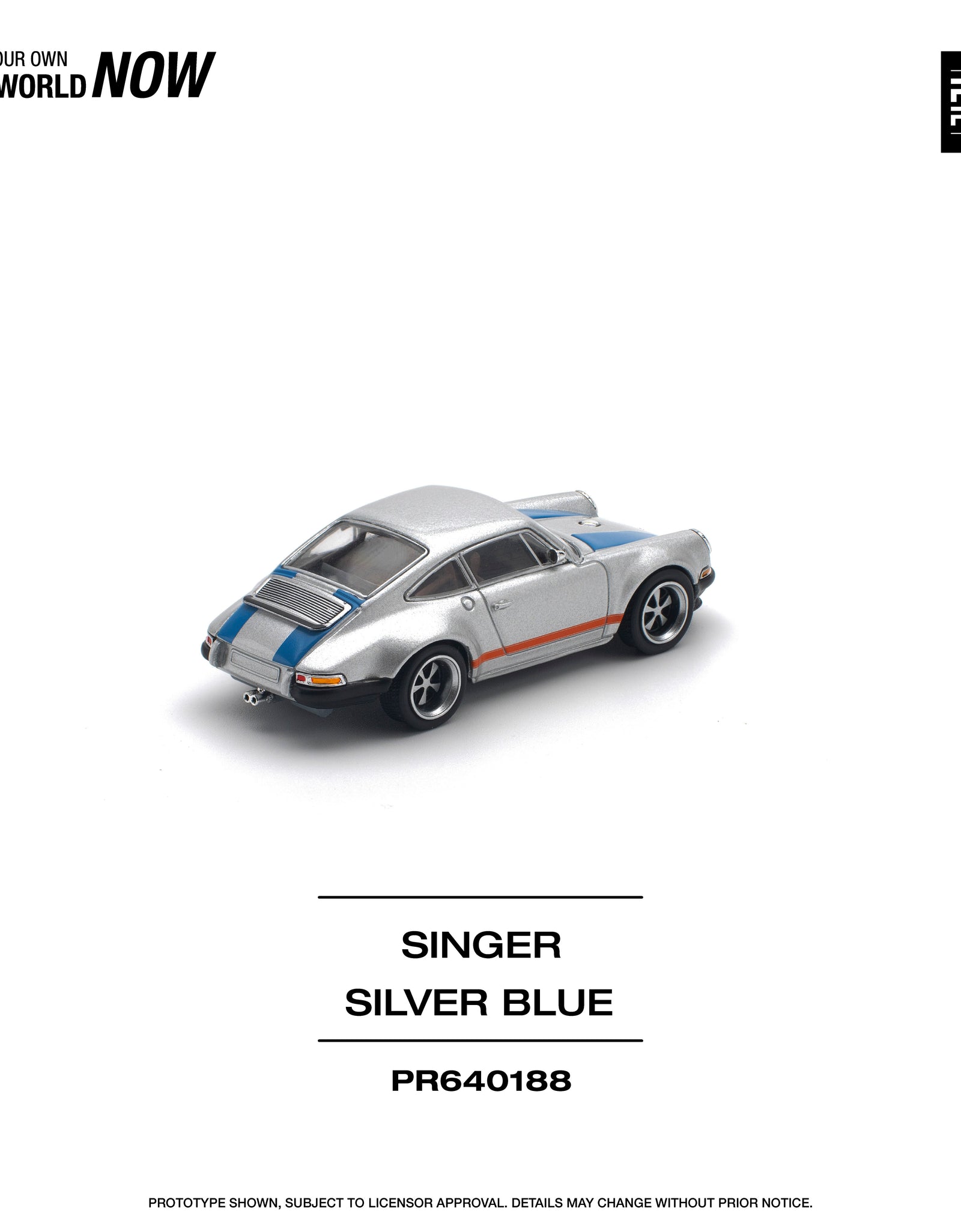 POPRACE 1/64 SINGER SILVER/BLUE Diecast Model Car