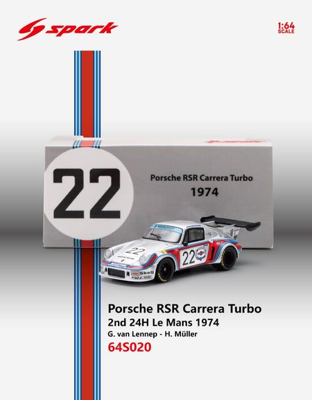 (Pre-order) Sparky 1/64 - Porsche RSR Carrera Turbo No.22 2nd 24H Le Mans 1974