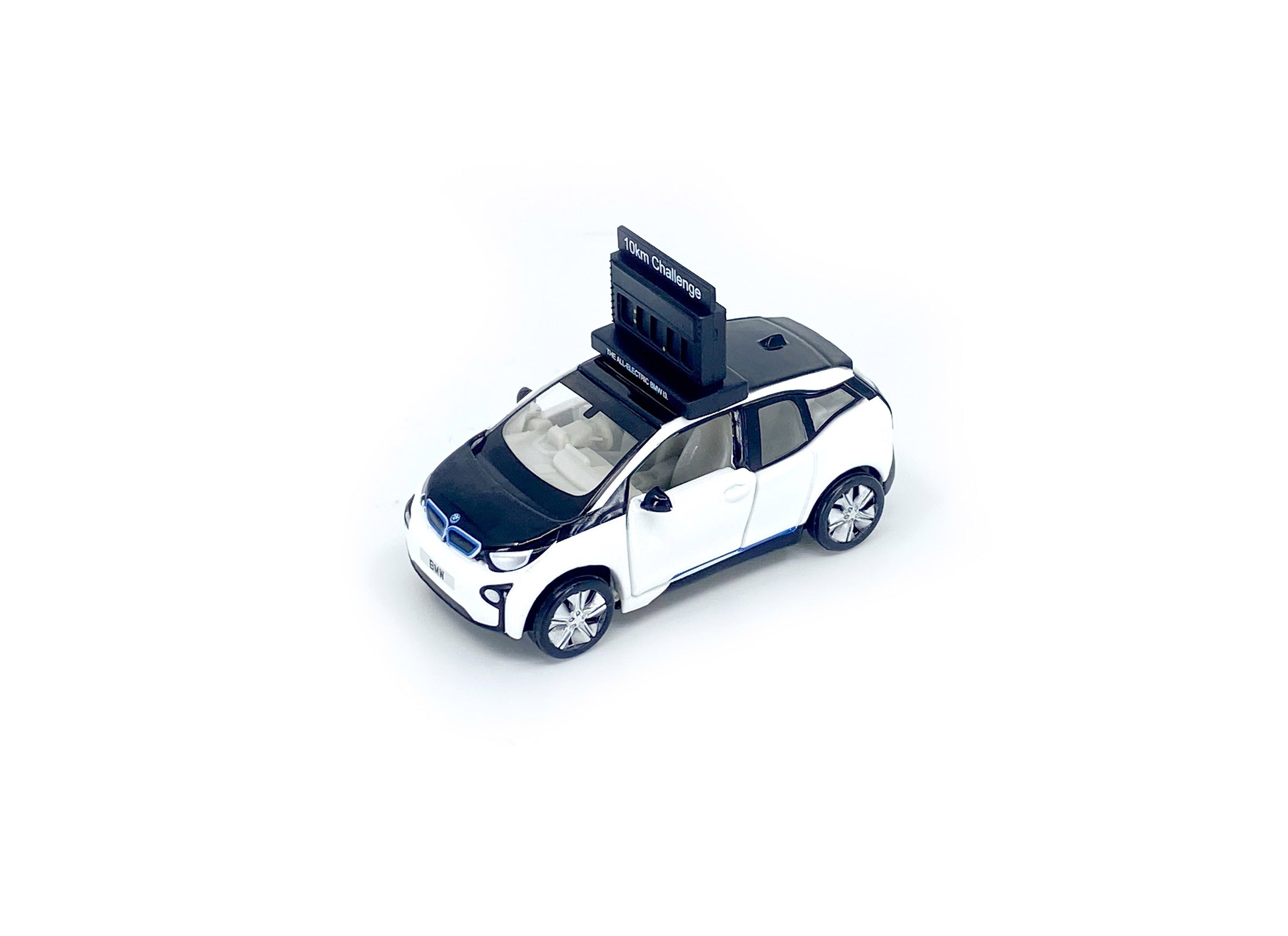 TINY HK #161 BMW i3 Marathon Clock Car (Capparius White) Diecast Car w/ sticker
