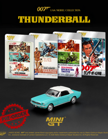 (Pre-order) Mini GT #923 Ford Mustang Convertible "Thunderball" James Bond 007