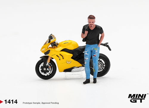 Load image into Gallery viewer, (Pre-order) Mini GT #1414 Ducati Panigale V4 S Giallo w/ figure Model Car Set
