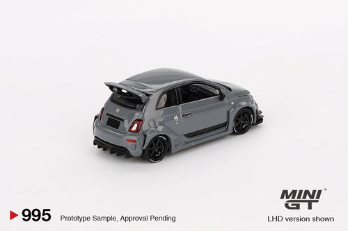 Load image into Gallery viewer, Mini GT #995 Abarth 595 LB-WORKS x Abas Works Grey RHD Model Car
