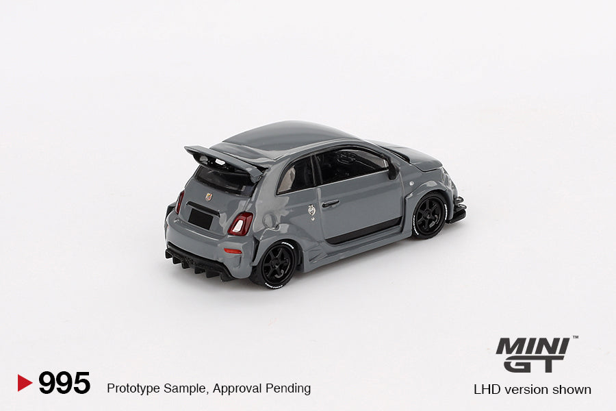 Mini GT #995 Abarth 595 LB-WORKS x Abas Works Grey RHD Model Car