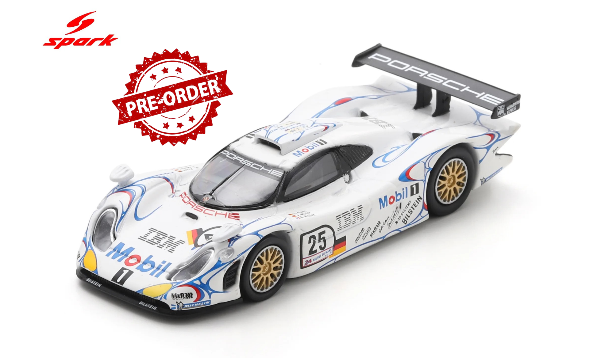 (Pre-order) Spark Porsche 911 GT1 No.25 2nd Le Mans 24H 1998 Diecast Model Car