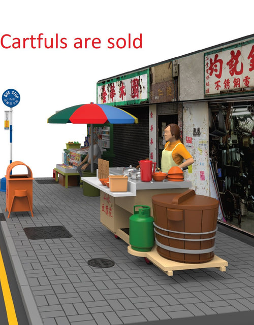 Load image into Gallery viewer, TINY Hong Kong City HK S4 Scale 1/35 Cartful Old Street diorama Painted model
