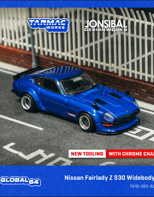 Load image into Gallery viewer, Tarmac Works 1/64 Nissan Fairlady Z S30 Widebody Blue Model Car
