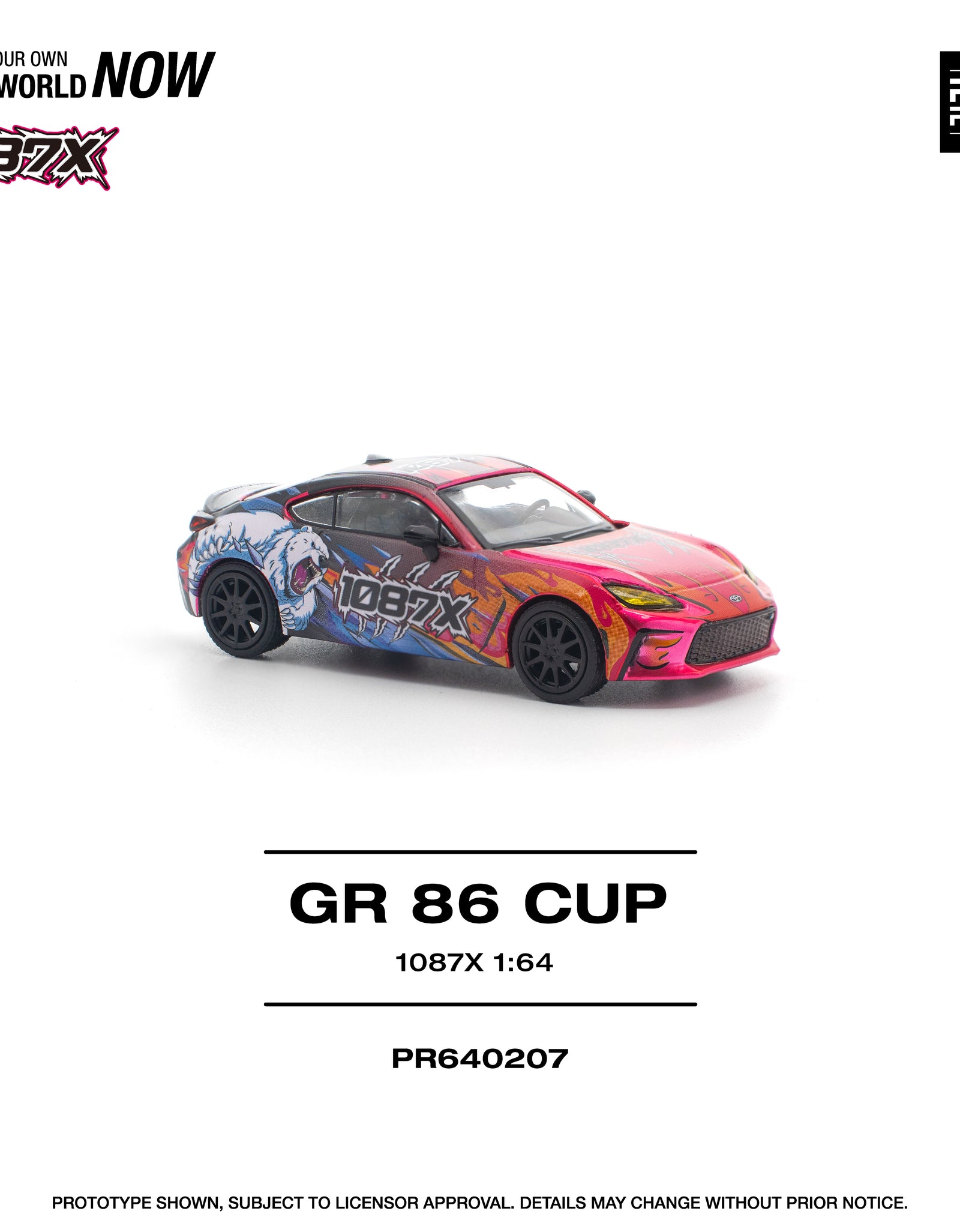 POPRACE 1/64 1087X GR86 CUP Diecast Model Car